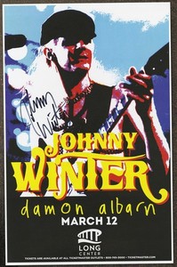 Johnny Winter autographed gig poster