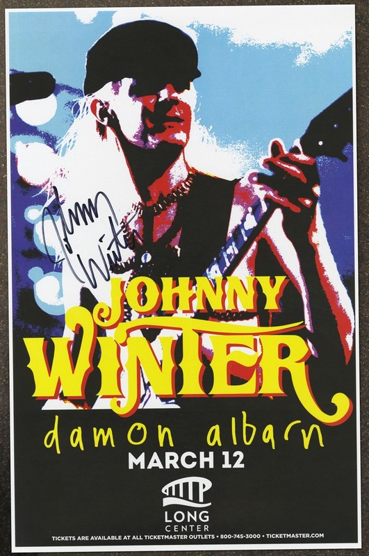 Johnny Winter autographed gig poster