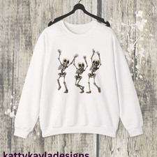 Dancing Skeletons Sweatshirt, Cute Halloween Jumper, Spooky Crewneck, Funny