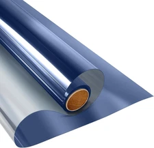 KESPEN Window Film One Way Daytime Privacy 35.4 Inch X 16.4 Feet, Blue-silver