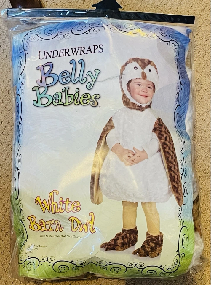 Underwraps 3D Platija Niño 4 piezas Peluche Blanco Granero Búho Disfraz talla 18-24M Nuevo en Paquete Foto 2 de 3