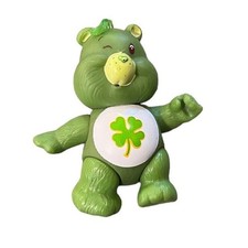 VTG Care Bears Good Luck Bear 3  Posable PVC Figure 1983 Green Lucky Clover Hair