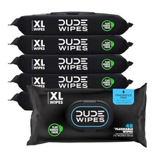 Dude Wipes Flushable Wet Wipes Dispenser 3 Packs 48 Wipes , Unscented Wet Wipes