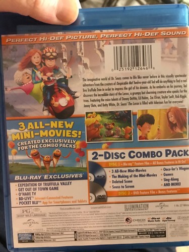 Dr Seuss The Lorax Blu Ray Dvd 2 Disc Combo 3 Mini Movies Free Ship C Ebay Dr Seuss The Lorax Blu Ray Dvd 2 Disc Combo 3 Mini Movies Free Ship C Ebay