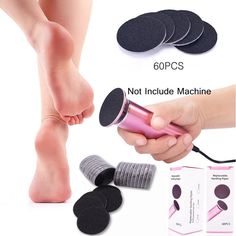 60Pcs Sanding Disc Sandpaper Electric Foot Care Pedicure Dead Skin Remover  Tool