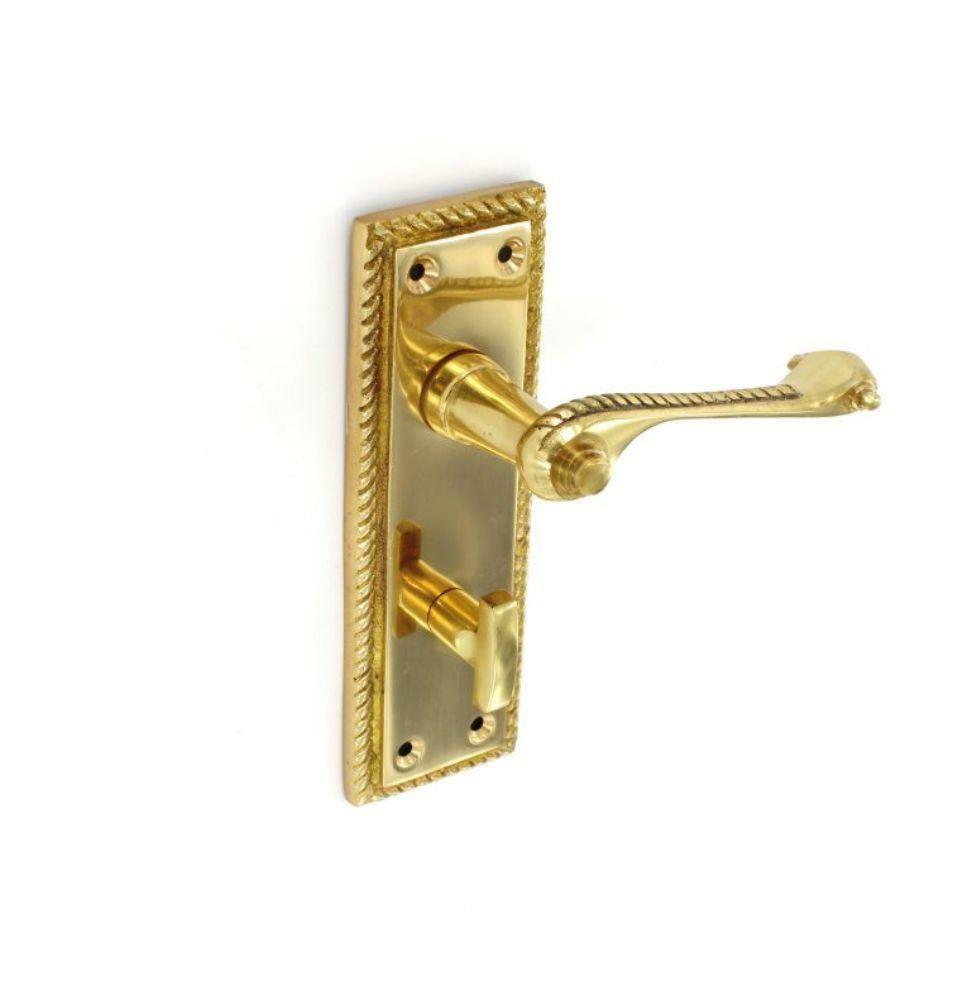 Securit S2102 Bathroom Door Handles Polished Electro Brass