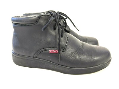 Vegace Women Black Leather Soft Comfort Work Boot Lace Used As-Is Size 5