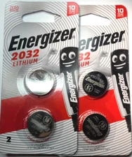 4 PK ENERGIZER 3V LITHIUM BAT. ECR2032 (GREAT EXP 12/34) DL2032 CR2032 FREE TRAK