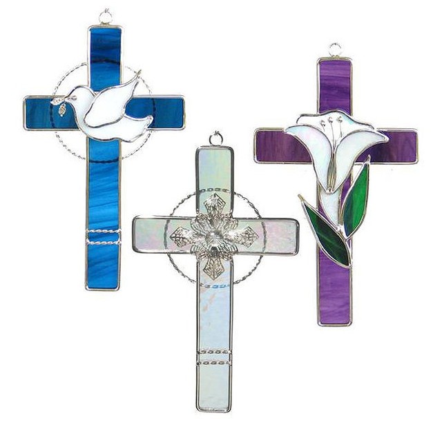 CROSSES Dove Lily Filigree PRECUT Stained Glass Kit 9789 Read The