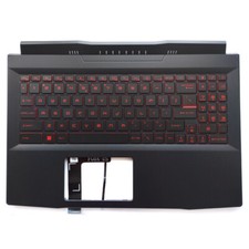 For MSI Katana GF66 MS-1581 MS-1582 Upper Case Palmrest Red Backlit Keyboard