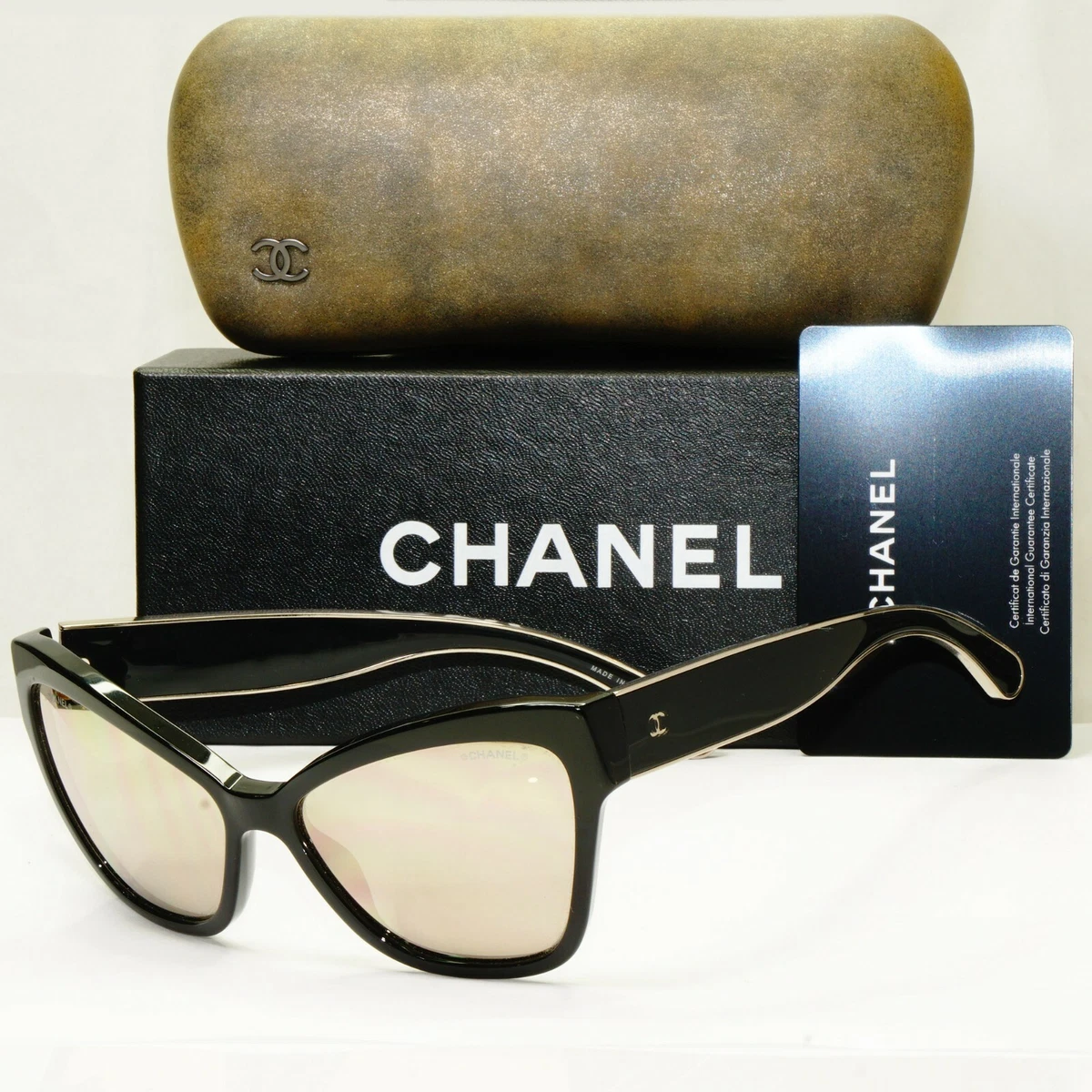 chanel butterfly sunglasses black