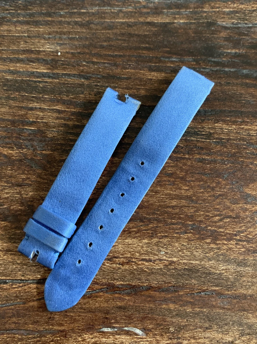 Breguet Women Watch Strap Band 14 x 14 Blue Satin on Leather Authentic