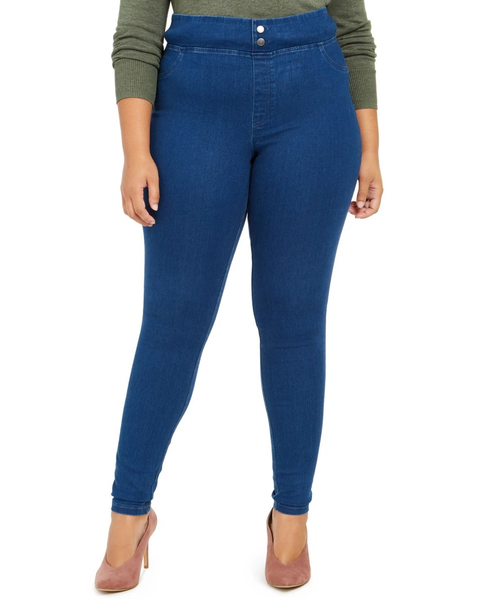 Hue Womens Plus Size Original Smooth Denim Leggings,Blue,2X