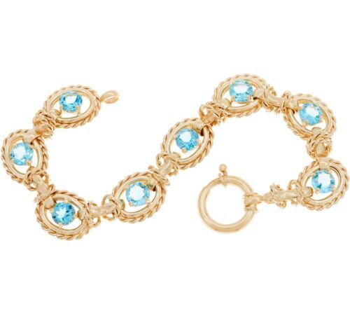 Bague Sleeping Beauty Turquoise - Or Jaune 14 Carats Massif - Taille US 8 - Neuf QVC