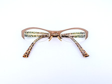 Jean Lafont Eyeglasses, Frames Only, Brown/Leopard Print Half-Rim, Metal, France