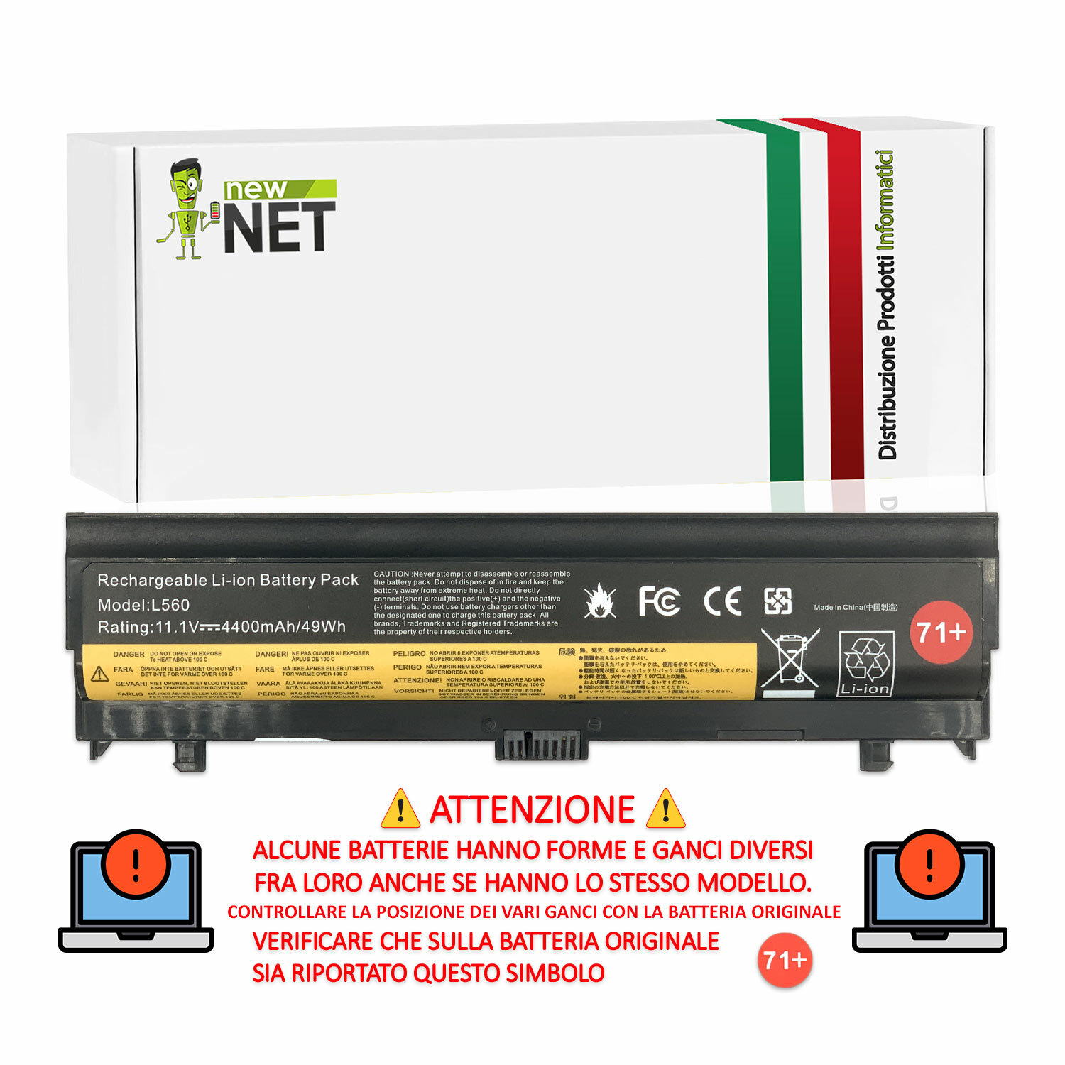Batteria Business per Lenovo Thinkpad 20F10003AU 20F2S0X20Z 4400mAh