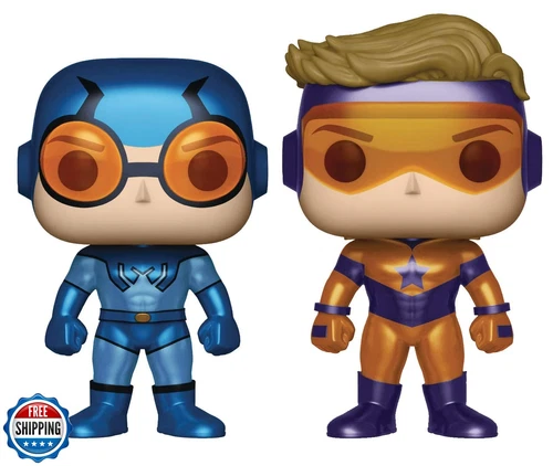 Funko Pop! Heroes: DC Heroes Booster Gold and Blue Beetle (Metallic Versions)