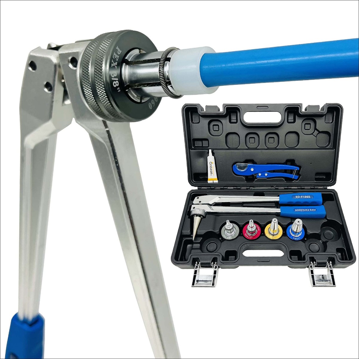 Manual PEX Pipe Expander Tool Kit with 3/8