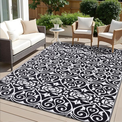 Outdoor Rug Waterproof 5x8 ft Clearance Reversible Outdoor Plastic Straw Rug ...