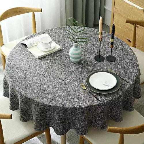 Round Tablecloth Solid Color Table Cover for Table Cloth Dining Tea Home - Picture 24 of 32