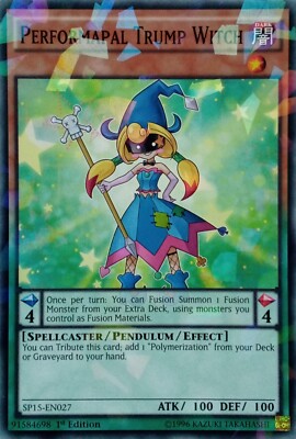 SP15-EN027 PERFORMAPAL TRUMP WITCH SHATTERFOIL RARE 1ST EDITION YuGiOh CARD