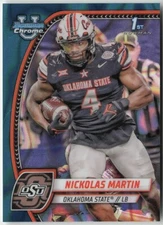 NICKOLAS MARTIN 2024 Bowman University Chrome TEAL LAVA REFRACTOR RC Cowboys