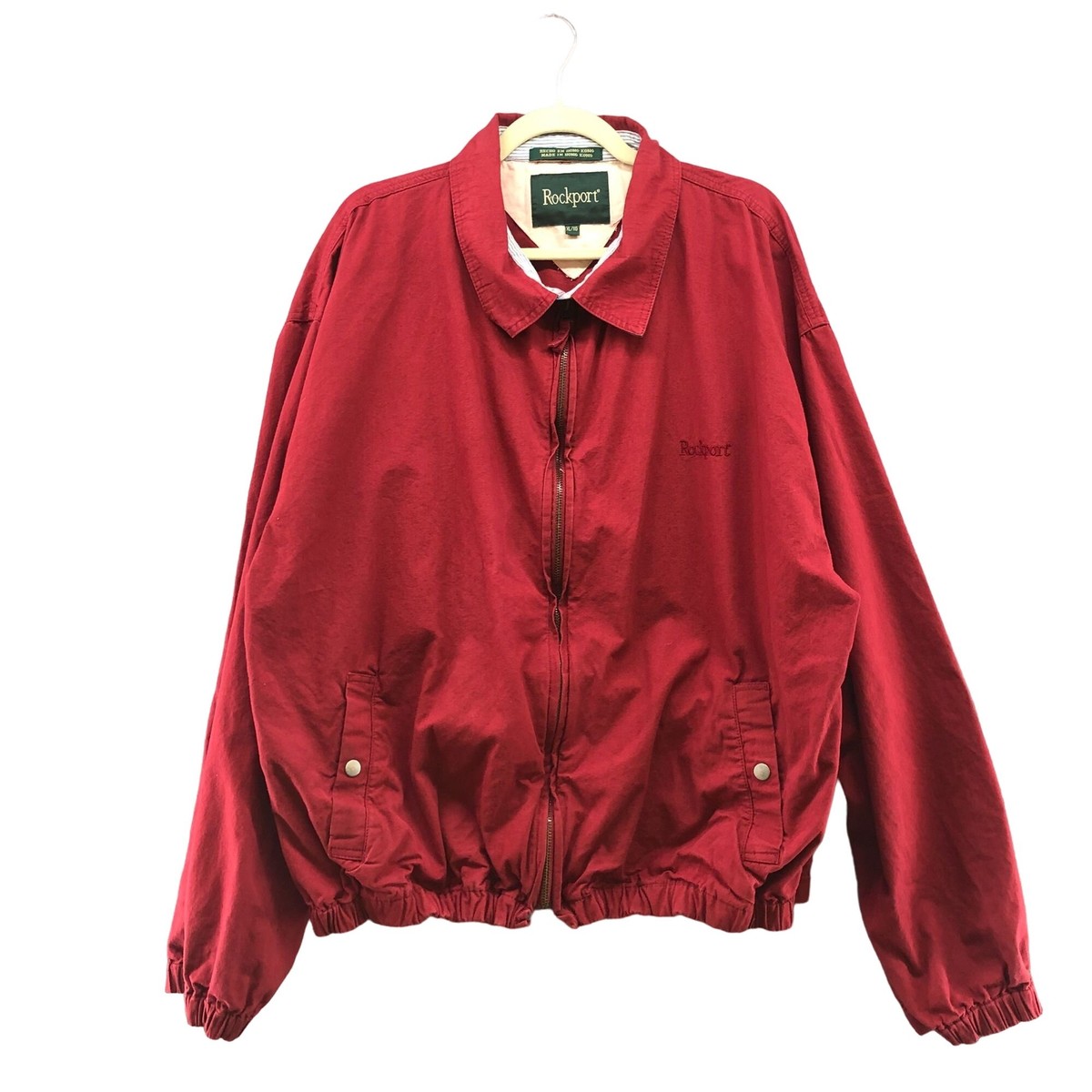 Vintage Bomber Jacket Mens XL Red Cotton Lightweight Field