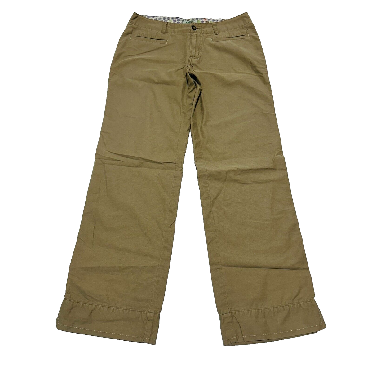 Horny Toad Pants Women's 4 Khaki Cotton Split Hem Low-Rise Zip Fly