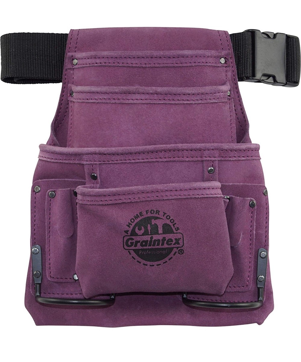 Graintex SS2123 10 Pocket Nail & Tool Pouch - Purple Suede Graintex SS2123 10 Pocket Nail & Tool Pouch - Purple Suede