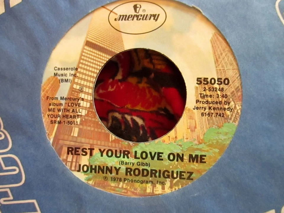 NEW SEALED JOHNNY RODRIGUEZ Rest Your Love On Me / Alibis 45 rpm MERCURY 55050 - Image 4 of 4