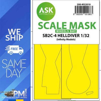 ASK M32010 1/32 SB2C-4 Helldiver wheel bays express mask for Infinity kit