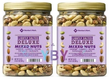2 Packs Member's Mark Lightly Salted Deluxe Mixed Nuts 34 OZ Each Pack