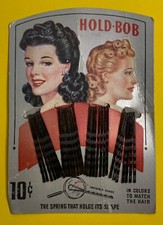 Vintage 1940's-50' Hold-Bob Bobby Pins Set NOS 10 Cents