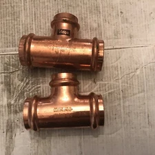 LOT OF 2. NIBCO Viega Streamline Copper ProPress 1 1/4x 1-1/4 X 1” Tee