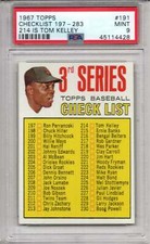 1967 TOPPS BASEBALL 191 CHECKLIST 197-283 214 IS TOM KELLEY PSA MINT 9