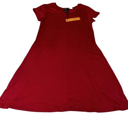 NEW Mix By 41 Hawthorn Stitch Fix Alison Knit Tshirt Dress Small Solid Red #0431