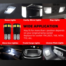 LED T10 W5W 168 2825 License Plate Lights For Chevrolet Silverado 1500 2019-2025