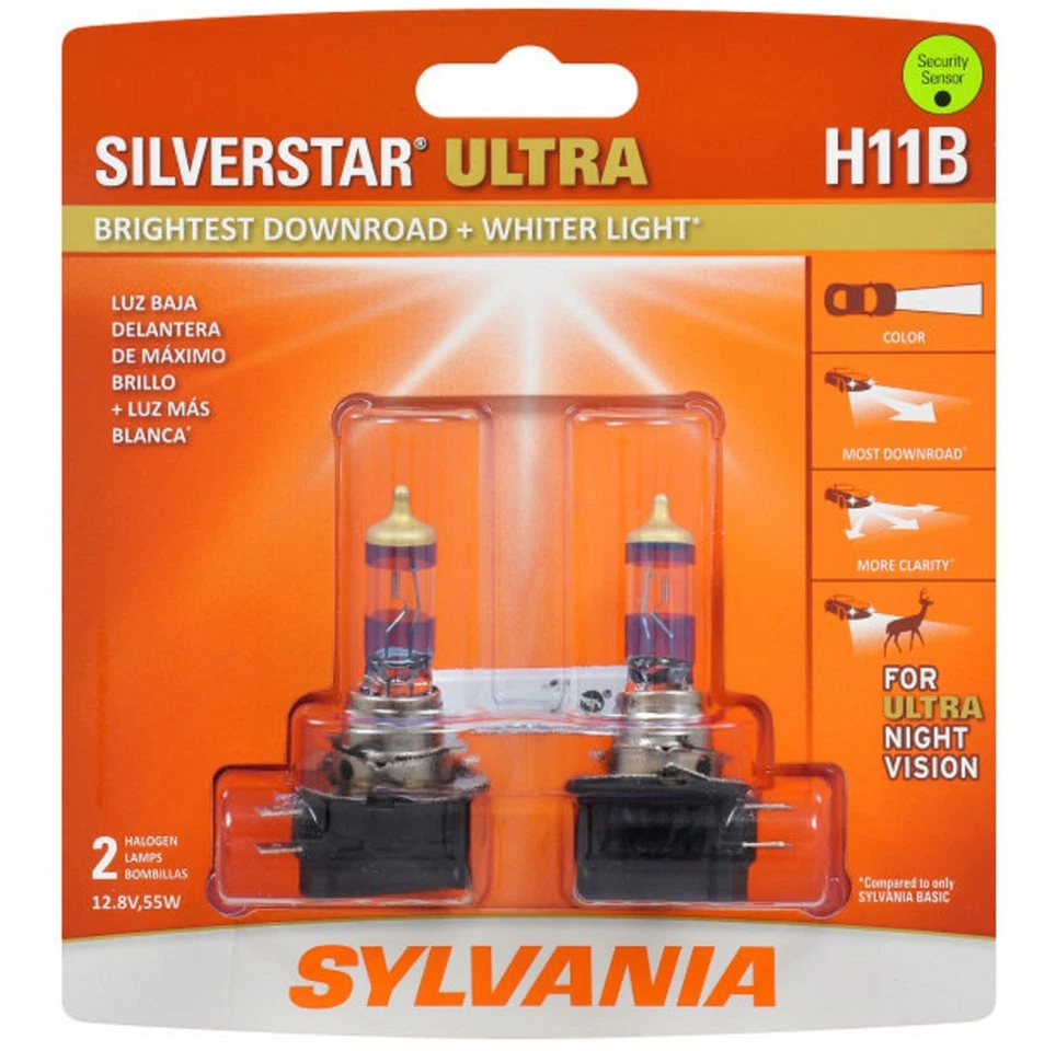 Sylvania SilverStar Ultra H11B 55W Two Bulbs Head Light Low Beam Replace Upgrade - Image 2 of 4