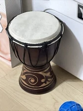 African Djembe Hand Drum - Wooden Tribal Drum - Hand Carved -