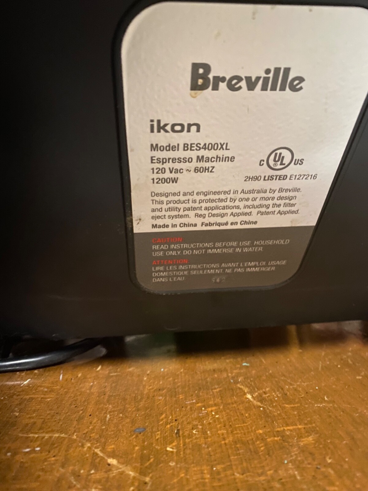 Breville Ikon BES400XL Espresso Machine Maker Stainless Steel W
