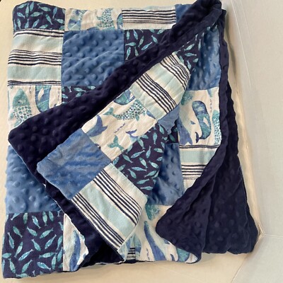 Ocean life Fish Sea Patchwork Bubble Soft Patchwork Baby Quilt