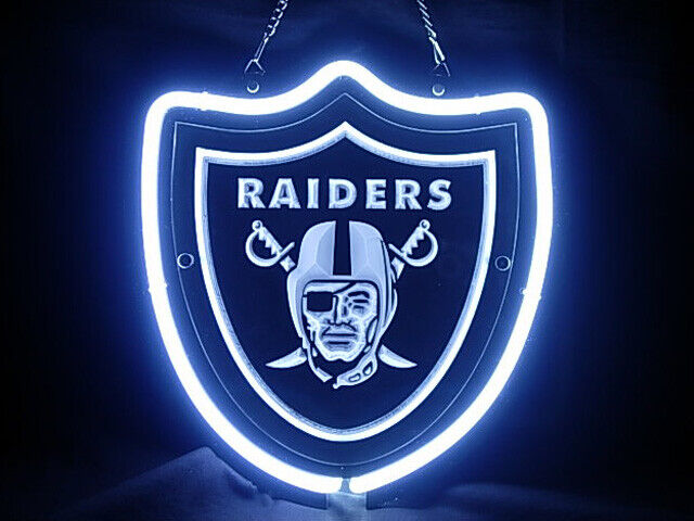 Oakland Raiders 3D Neon Sign Beer Bar Gift 14\"x10\" Light