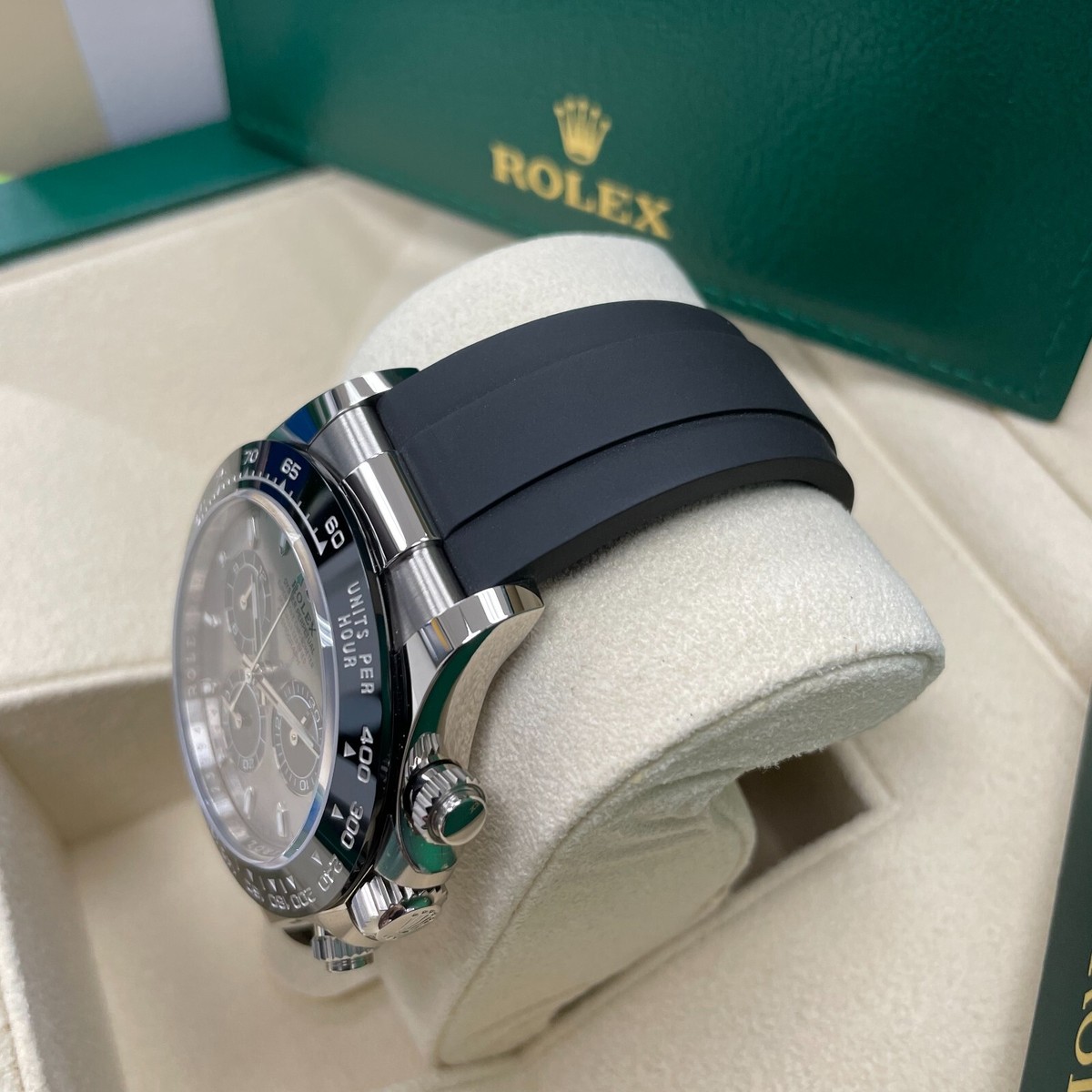 Rolex Daytona 116519 White Gold Steel Index Black Oysterflex