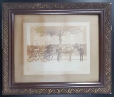 Antique c 1900 Framed Photo, R Gillett's Coal & Coke Merchant's Horse & Wagon 
