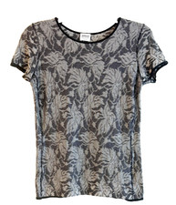 Armani Collezioni Women's Round Neck Stretch T-Shirt Short Sleeve Black Grey S