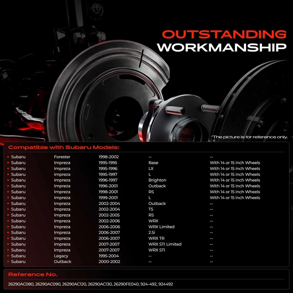 2x Protectores antipolvo de freno delanteros para Subaru Outback 2000-2002 Forester Impreza Legacy Foto 2 de 4