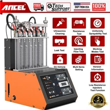 ANCEL ANJ600 Auto Car Ultrasonic Fuel Injector Cleaner Tester Machine 6 Cylinder