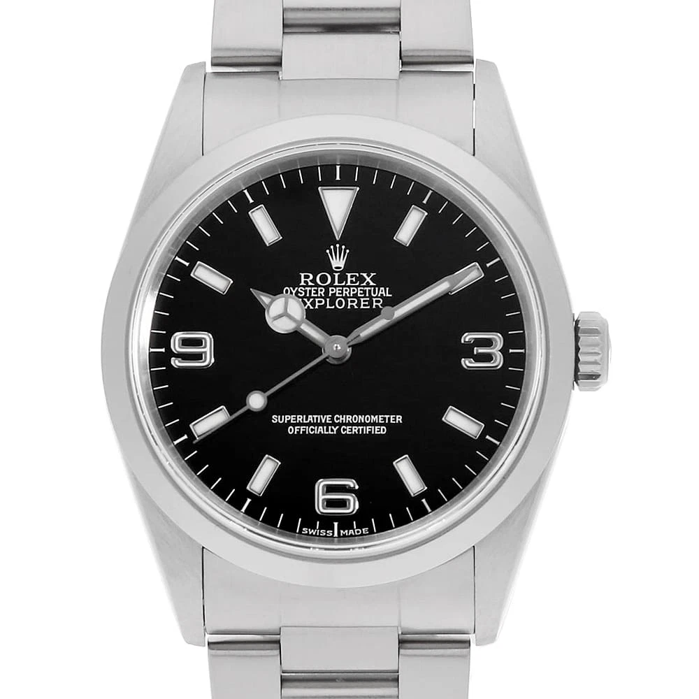 Rolex — ROLEX Explorer I 14270 black P Number second hand mens