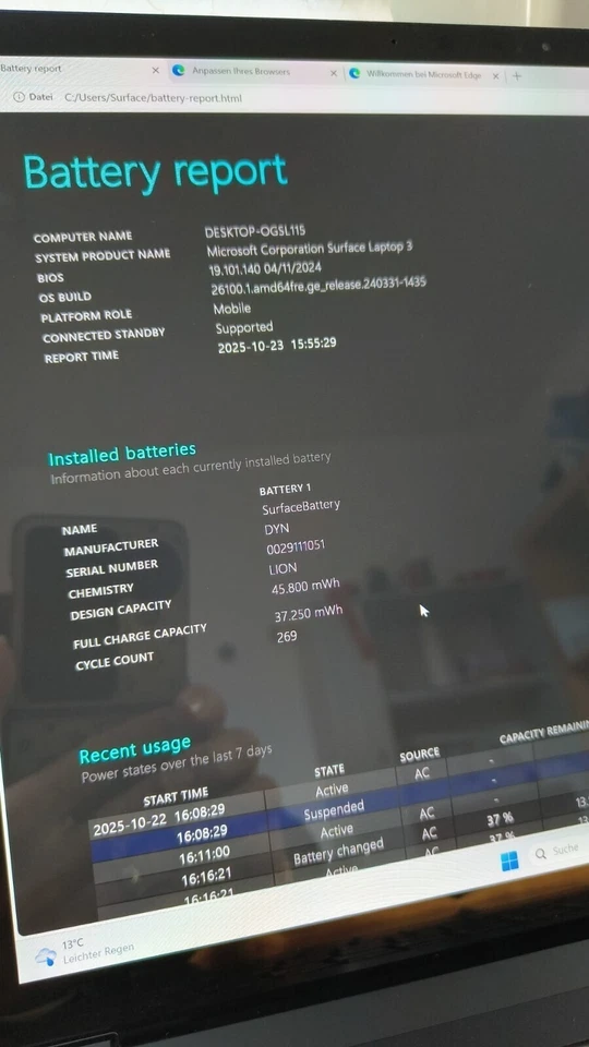 MICROSOFT SURFACE LAPTOP 3 15"  i5-1035G7 256GB 8GB RAM QWERTZ schwarz Win 11Pro - Bild 4 von 4