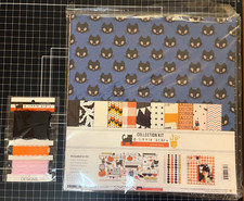 Fancy Pants Designs Carta Bella Halloween LOT 12x12 Paper, Stickers Lace